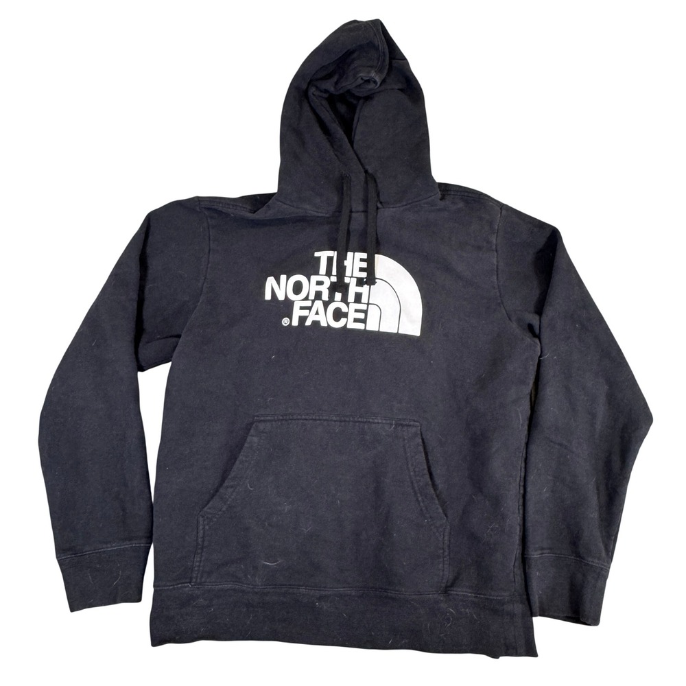The North Face Mens Half Dome Pullover Hoodie Black Logo Sweatshirt Large